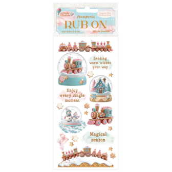 Candy Christmas Rub-On 10x21cm Snowglobes 