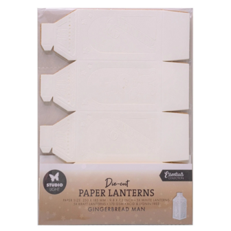 Gingerbread Man Christmas Die-cut Paper Lanterns p/10st
