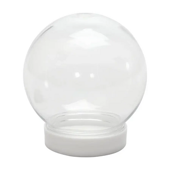 Sneeuwbol 8.5x8cm p/st schroef plastic transparant opening 4.7cm snowglobe