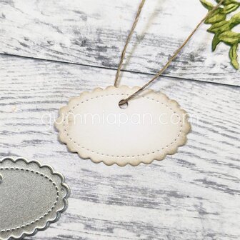 Stans scallop tag label 43x30mm p/st