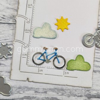 Stans fiets wolk zon p/3st