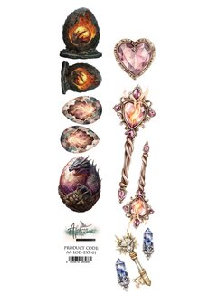 Papierstrook THe legends of the dragons 30x5cm diamanten draak