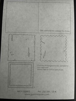 Stans boekje/kaartje voor in pizzadoos 7.9x7.9cm  p/4st
