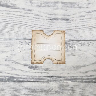 Stans vierkant ticket oud stitch 38x38mm p/st