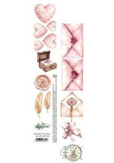 Papierstrook Dreamy Dreams 30x5cm envelop roze