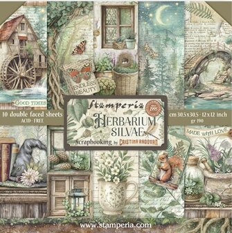 Paper pad 30.5x30.5cm Herbarium Silvae p/10vel