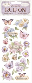 Quiet Days Rub-On 10x21cm Hydrangea and Butterfly