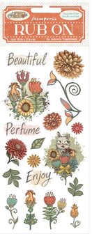 Furry Friends Rub-On 10x21cm Flowers 