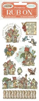 Furry Friends Rub-On 10x21cm Houses 