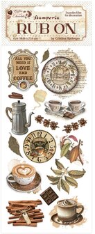 Coffee and chocolate Rub-On 10x21cm All You Need Is Love And Coffee