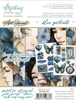 Art Journal Paper Pad 15x20cm Blue Portraits p/24vel