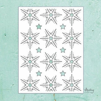 Stencil grote snowflake met sterren 15x15cm p/st