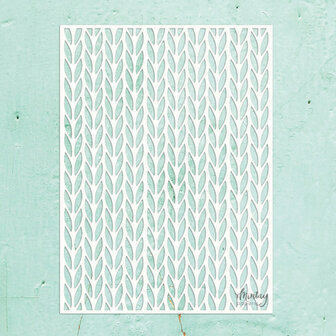 Stencil kerst bladeren stroken 15x15cm p/st