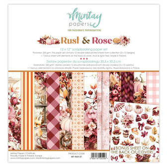 Paper pad 30.5x30.5cm Rust &amp; Rose p/12vel