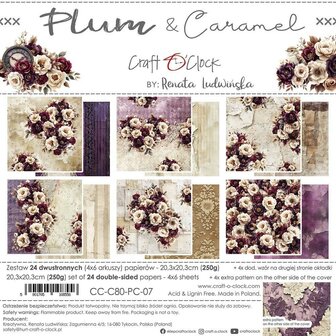 Paper pad 20.3x20.3cm Plum And Caramel p/24vel