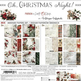 Paper pad 20.3x20.3cm Oh, Christmas Night p/24vel