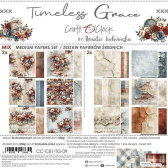Mix paper pad 20.3x20.3cm Timeless Grace p/24vel