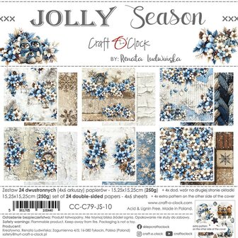 Paper pad 15.2x15.2cm Jolly Season p/24vel