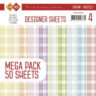 Paper pad Tartan Pastel Colours 15.2x15.2cm p/50vel