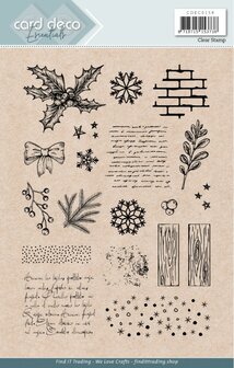 Clear Stamp background stempels kerst a5 p/st