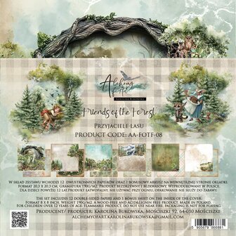 Paper pad Friends of the Forest 20x20cm p/12vel