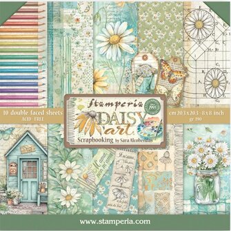 Paper pad 20x20cm Daisy Art p/10vel  