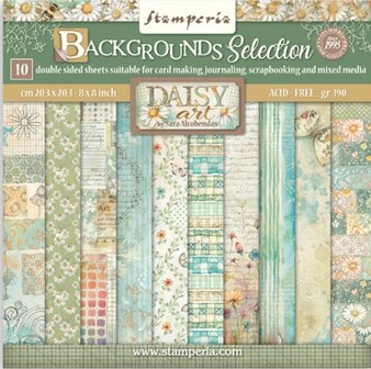 Paper pad 20x20cm Daisy Art p/10vel achtergrond