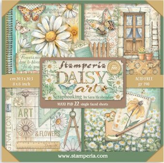 Paper pad 20x20cm Daisy Art (single face) p/22vel
