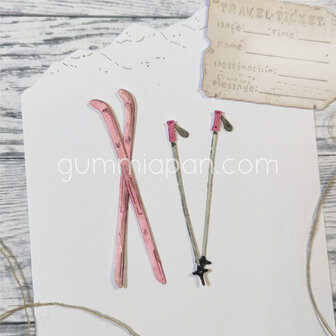 Stans ski met stok p/st