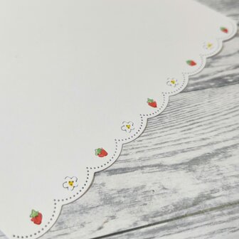 Stans ticket randborder aardbei en bloem 150x9mm p/st