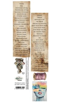 Papierstrook verf vrouw met teksten 30x5cm &ndash; ART