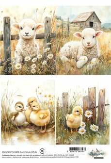 Rice Paper SPRING schaapjes en kuikens A4 p/vel 