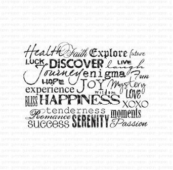 Stamp achtergrond Happiness 55x40mm p/st