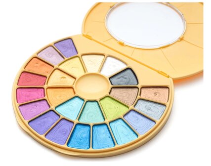 HIMI Watercolor Aquarelverf set van 24 Metallic kleuren + penseel p/st