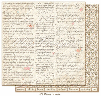 Scrappapier Memoir - In words 30.5x30.5cm p/vel 