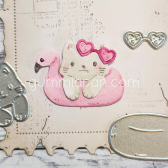 Stans kat in zwemband flamingo p/st