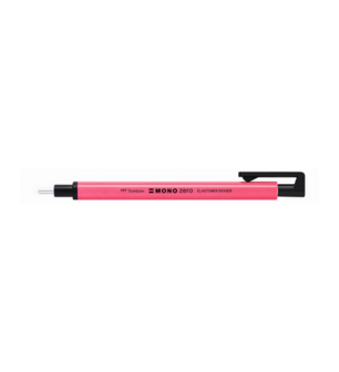 Tombow &bull; Precision eraser MONO zero, refillable, round tip 2,3 mm diameter, Neon Pink