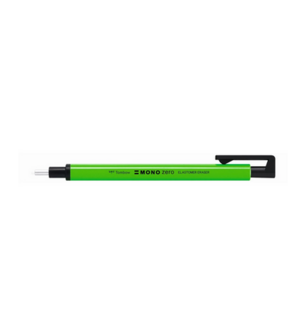 Tombow &bull; Precision eraser MONO zero, refillable, round tip 2,3 mm diameter, Neon Green