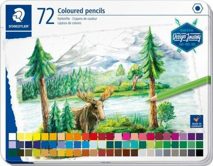 STAEDTLER Kleurpotloden metalen etui met 72 heldere kleuren
