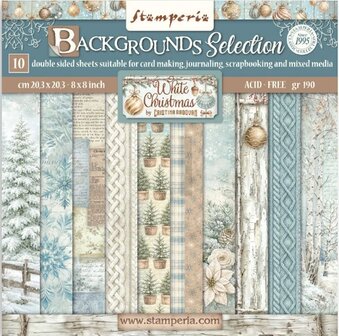 Paper pad 20x20cm White Christmas by Cristina Radovanp/10vel background