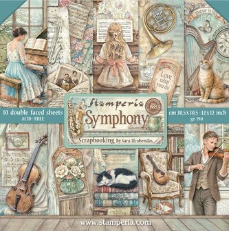 Paper pad 30.5x30.5cm Symphony by Sara Alcobendas p/10vel