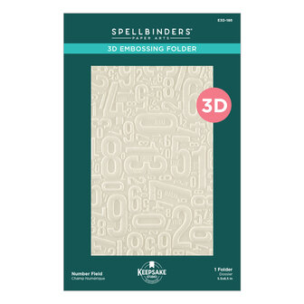 Turn the Page 3D Embossing Folder Number Field by Esther Glas p/st