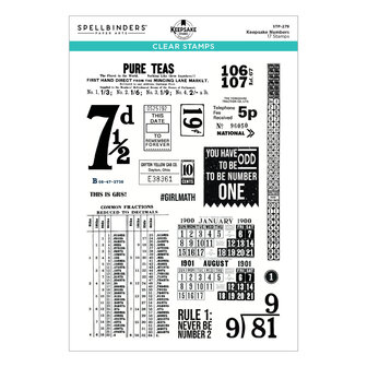Clear Stamp Set Turn the Page Keepsake Numbers by Esther Glas p/set