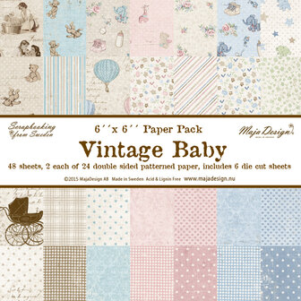 Paper pad 15x15cm Vintage Baby p/48vel 