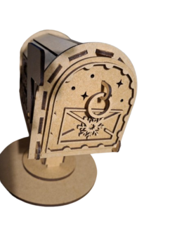 Houten mailbox op poot 25cm p/st