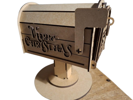 Houten mailbox op poot 25cm p/st