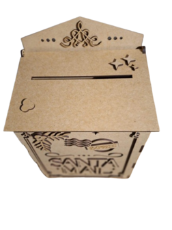 Houten mailbox met klep rechthoek 26cm p/st
