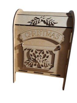 Houten mailbox op pootjes rond 26cm p/st