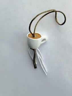 Gelukspop kopje koffie 2 kleuren p/10st polystone