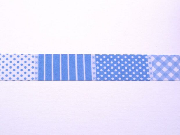 Lint blauw satijn 25mm p/mtr patchwork 